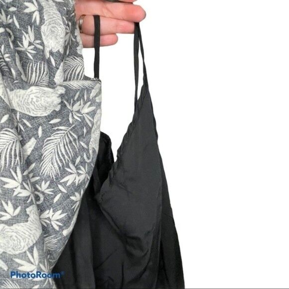 Old Navy Black White Tiger and Leaf Print Dress Size L NWT - Picture 7 of 7